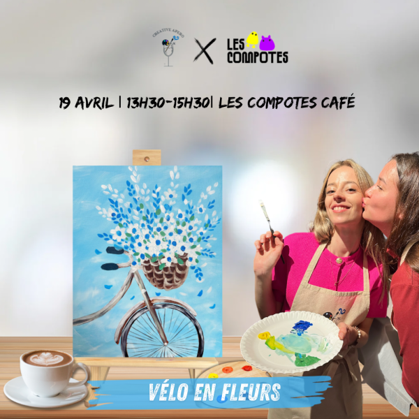 sortie Café et peinture « Vélo en fleurs » 🧑🏼‍🎨☕️ à Strasbourg 