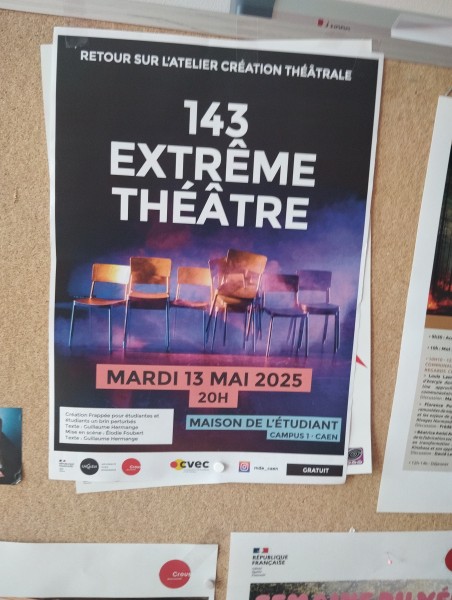 sortie Représentation théâtre étudiants gratuit  à Caen