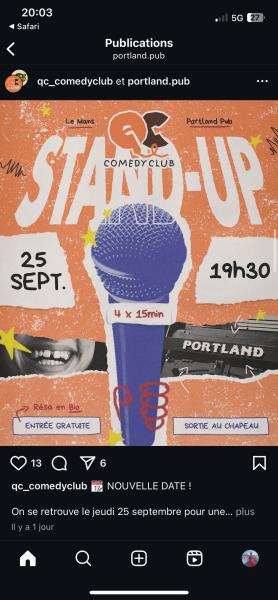 sortie QC Comedy Club à Le Mans